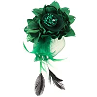 Los mejores  - Lurrose Broches de Plumas de Flores Broches de corpiño Broche de Horquilla Pinzas para el Cabello de Flores Hechas a…